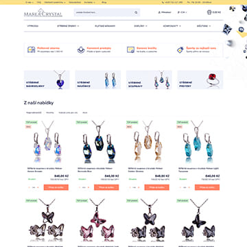 Náhled e‑shopu MareaCrystal.cz
